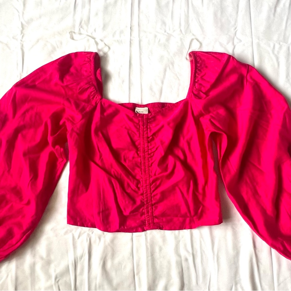 A New Day Sz M Women's Pink Off-Shoulder Top Rayon/Polyester